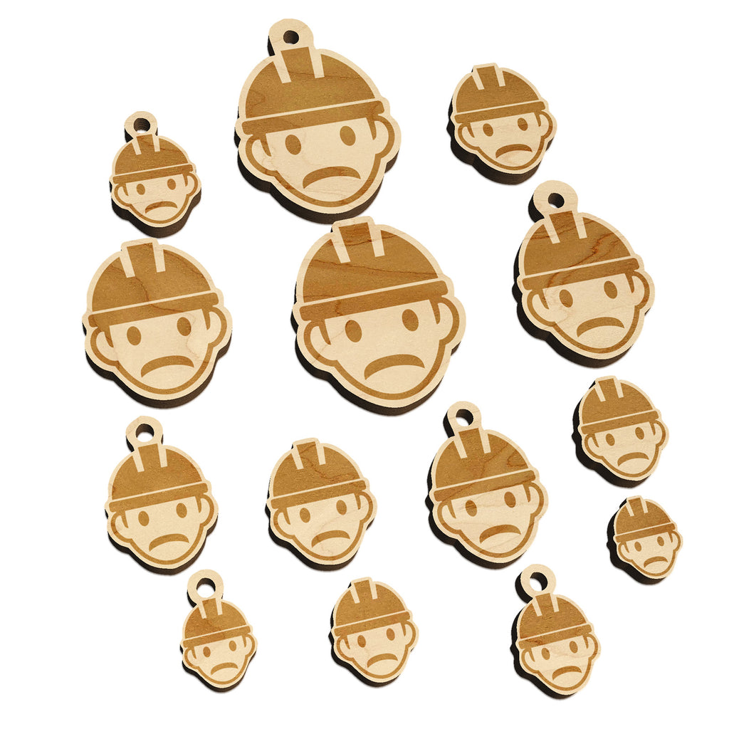 Occupation Construction Worker Builder Man Icon Mini Wood Shape Charms Jewelry DIY Craft