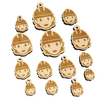 Occupation Construction Worker Builder Woman Icon Mini Wood Shape Charms Jewelry DIY Craft