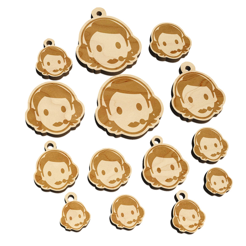 Occupation Customer Service Woman Icon Mini Wood Shape Charms Jewelry DIY Craft