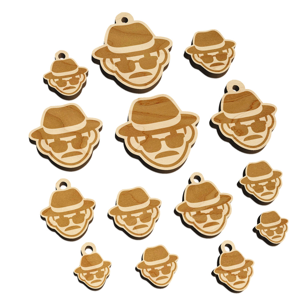 Occupation Detective Private Investigator Icon Mini Wood Shape Charms Jewelry DIY Craft