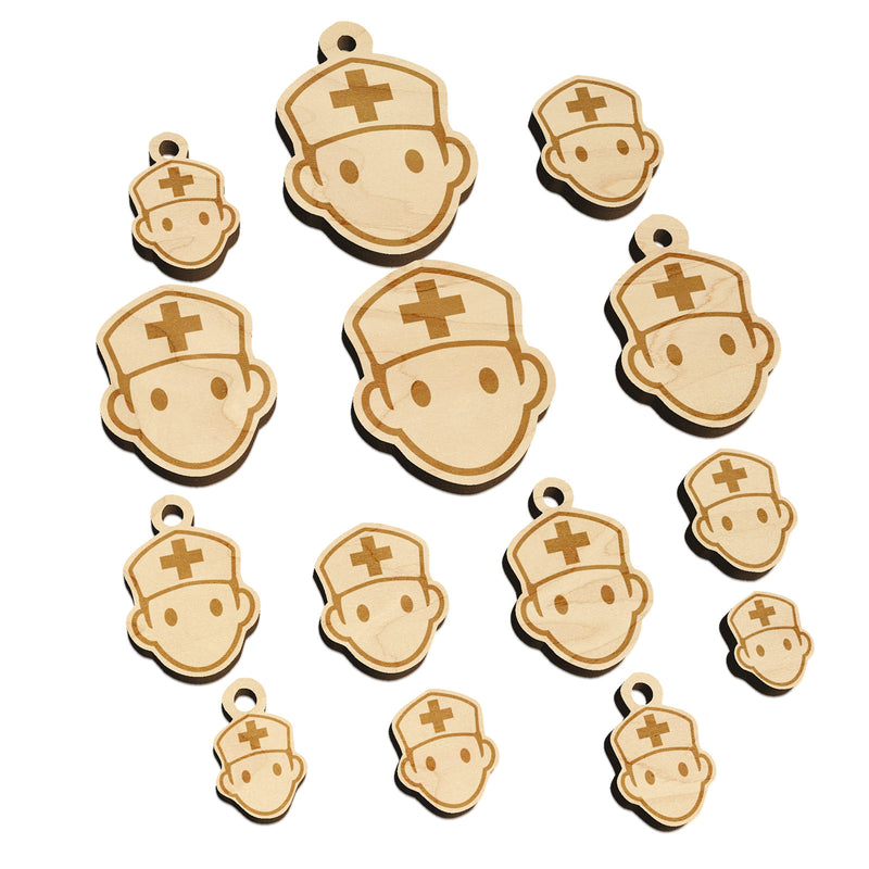 Occupation Medical Nurse Icon Mini Wood Shape Charms Jewelry DIY Craft