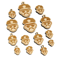 Occupation Police Officer Man Icon Mini Wood Shape Charms Jewelry DIY Craft