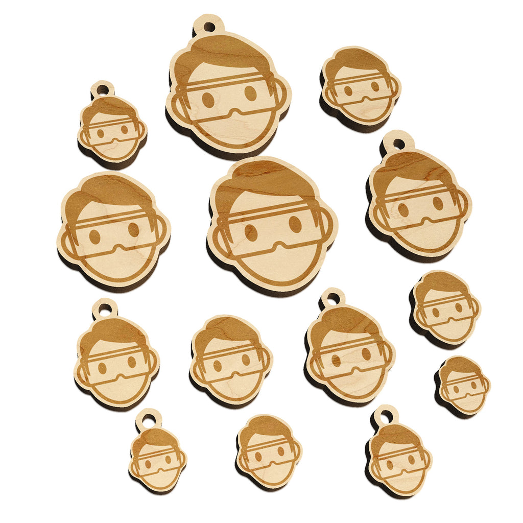 Occupation Scientist Lab Chemist Icon Mini Wood Shape Charms Jewelry DIY Craft