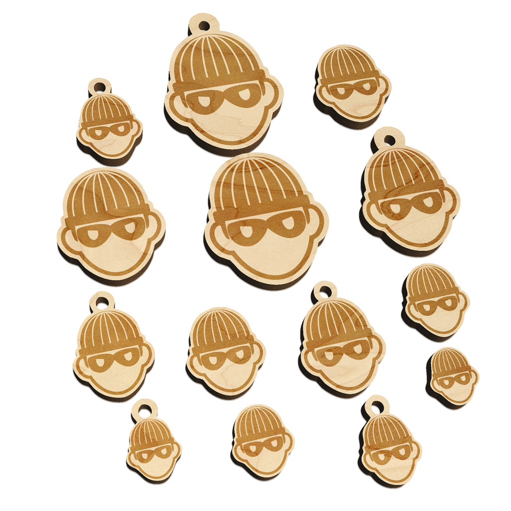 Occupation Thief Burglar Criminal Icon Mini Wood Shape Charms Jewelry DIY Craft