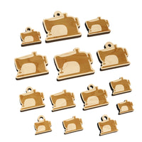 Sewing Machine Silhouette Mini Wood Shape Charms Jewelry DIY Craft