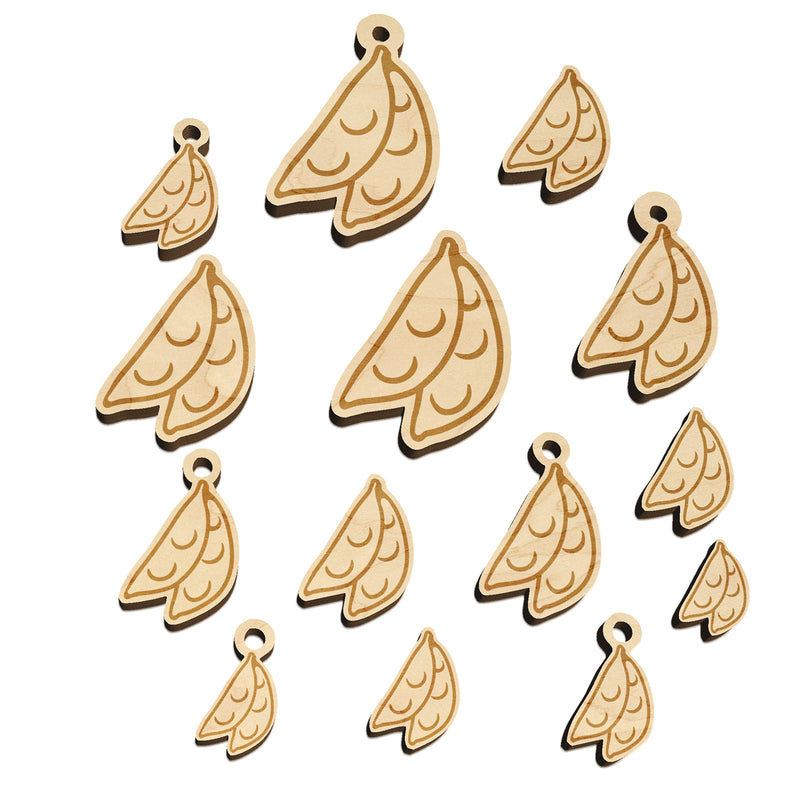 Snow Peas Vegetable Mini Wood Shape Charms Jewelry DIY Craft