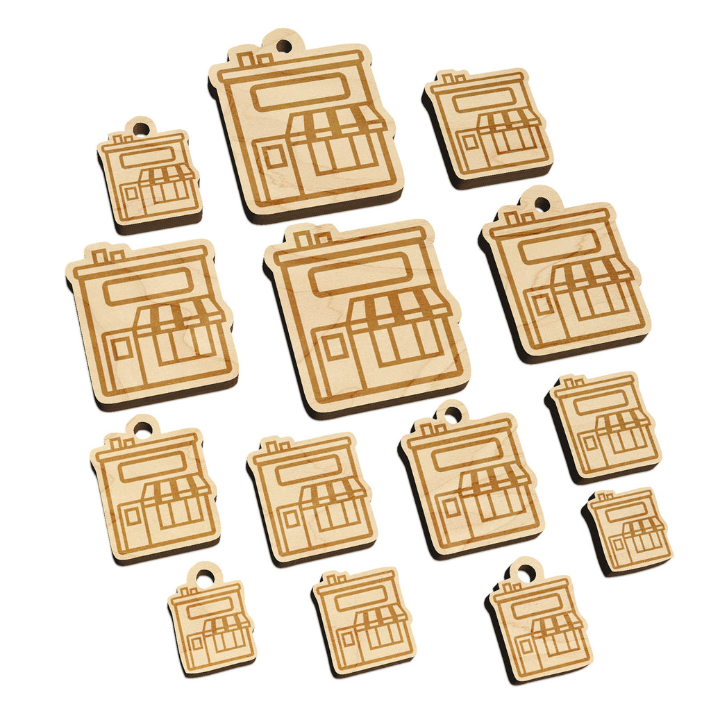 Storefront Market Business Mini Wood Shape Charms Jewelry DIY Craft