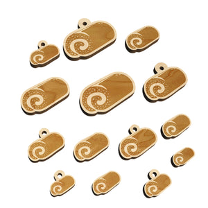 Swiss Roll Cream Cake Mini Wood Shape Charms Jewelry DIY Craft