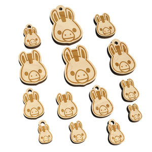 Witty Donkey Mule Head Mini Wood Shape Charms Jewelry DIY Craft