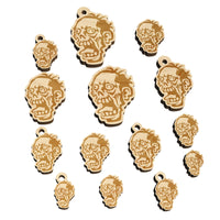 Zombie Undead Creepy Head Mini Wood Shape Charms Jewelry DIY Craft