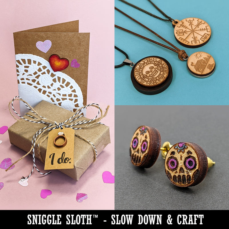 Cute Little Owl with Big Scarf Mini Wood Shape Charms Jewelry DIY Craft