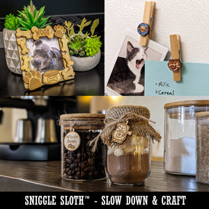 Lively Raccoon in Trash Can Mini Wood Shape Charms Jewelry DIY Craft