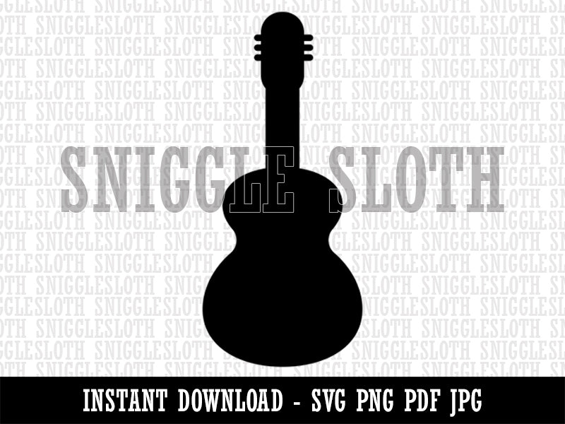 Guitar Solid Clipart Digital Download SVG PNG JPG PDF Cut Files