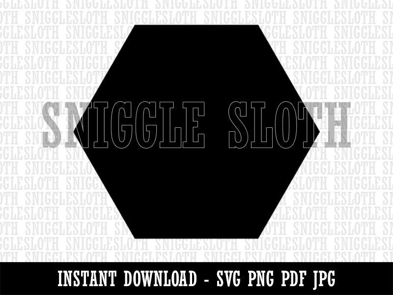 Hexagon Solid Clipart Digital Download SVG PNG JPG PDF Cut Files