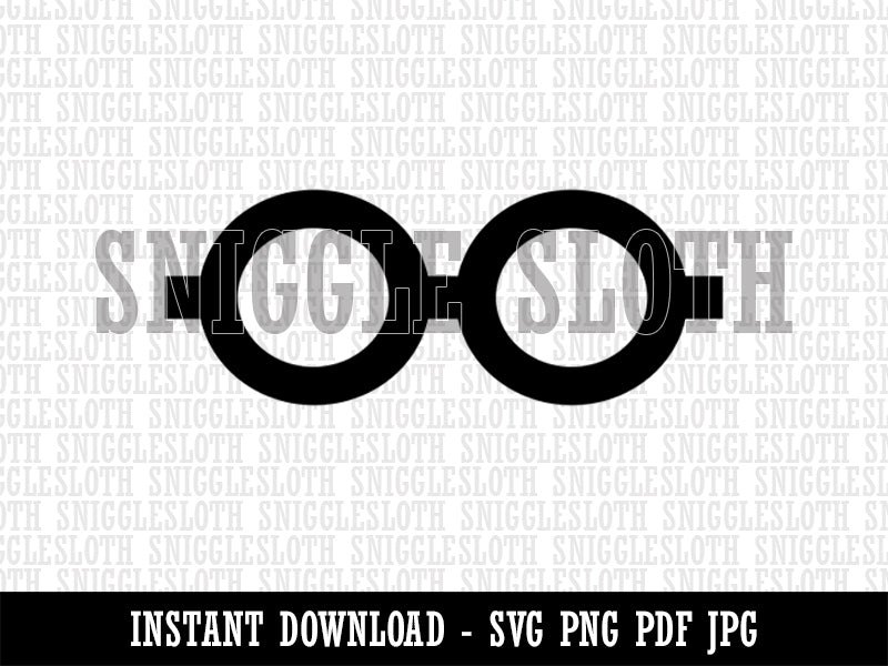 Round Glasses Clipart Digital Download SVG PNG JPG PDF Cut Files
