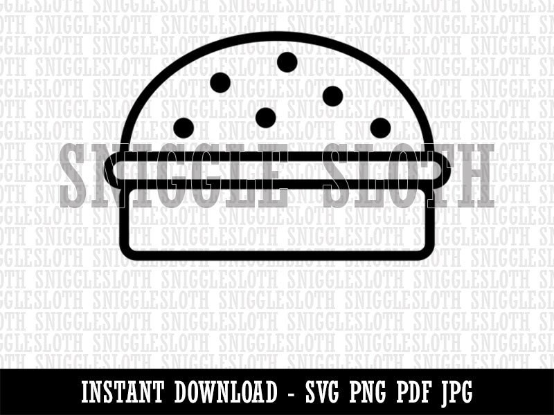 Hamburger Outline Fast Food Clipart Digital Download SVG PNG JPG PDF Cut Files