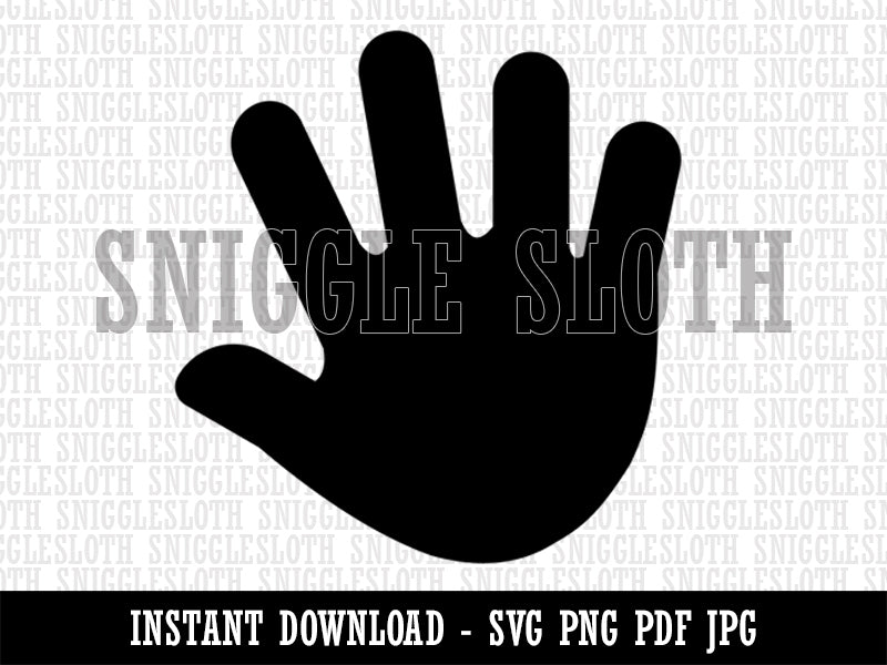 Handprint Solid Clipart Digital Download SVG PNG JPG PDF Cut Files