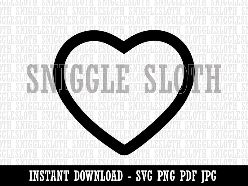 Heart Hollow Clipart Digital Download SVG PNG JPG PDF Cut Files