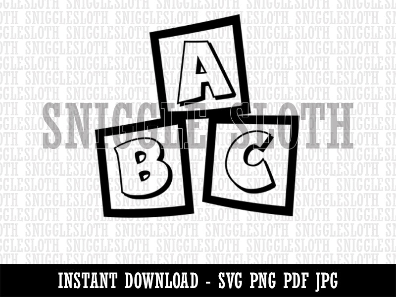 ABC Kids Baby Blocks Clipart Digital Download SVG PNG JPG PDF Cut Files