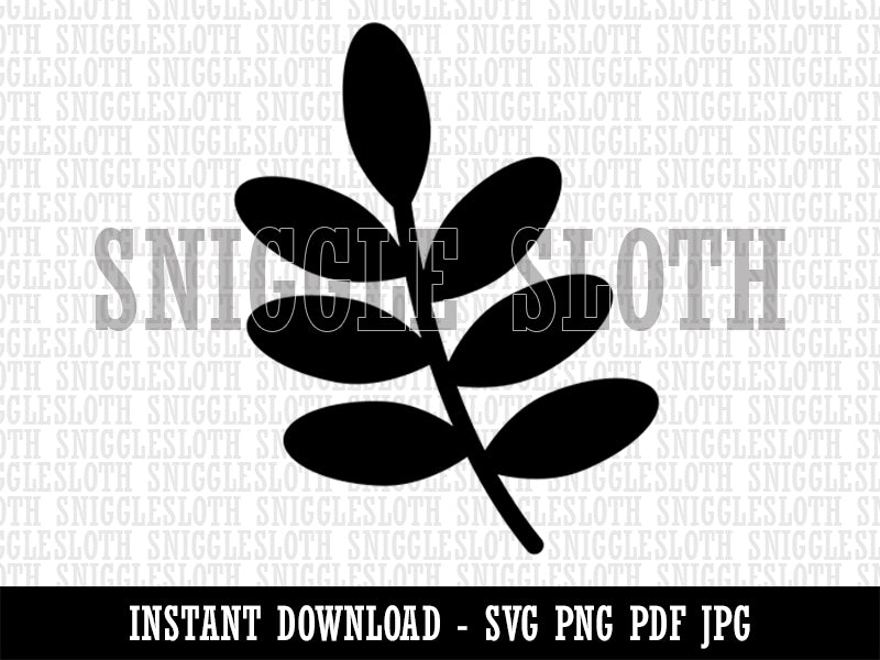 Leaf Branch Solid Clipart Digital Download SVG PNG JPG PDF Cut Files