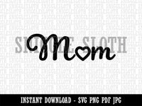 Mom with Heart Clipart Digital Download SVG PNG JPG PDF Cut Files