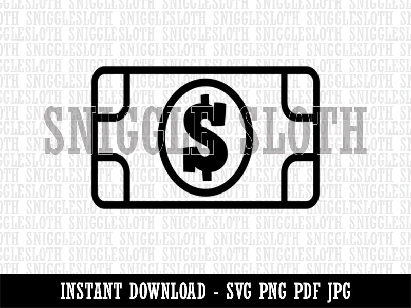 Money Cash Bills Clipart Digital Download SVG PNG JPG PDF Cut Files