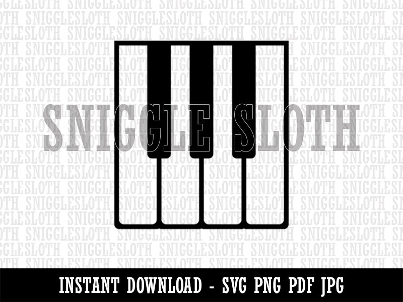 Piano Keys Music Clipart Digital Download SVG PNG JPG PDF Cut Files