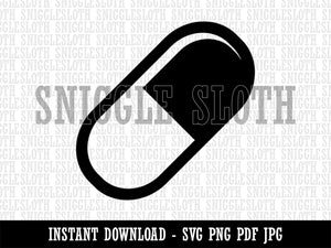 Pill Medicine Clipart Digital Download SVG PNG JPG PDF Cut Files