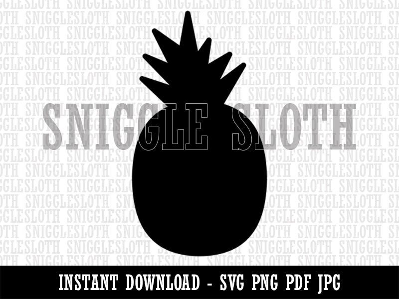 Pineapple Fruit Solid Clipart Digital Download SVG PNG JPG PDF Cut Files