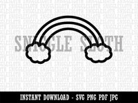 Rainbow with Clouds Clipart Digital Download SVG PNG JPG PDF Cut Files