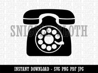 Rotary Dial Phone Clipart Digital Download SVG PNG JPG PDF Cut Files