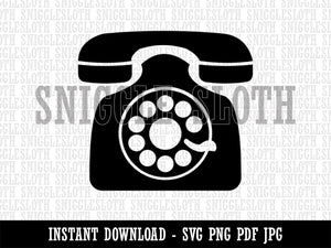 Rotary Dial Phone Clipart Digital Download SVG PNG JPG PDF Cut Files