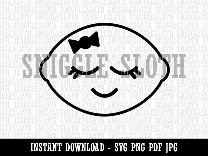 Sleeping Lemon Clipart Digital Download SVG PNG JPG PDF Cut Files