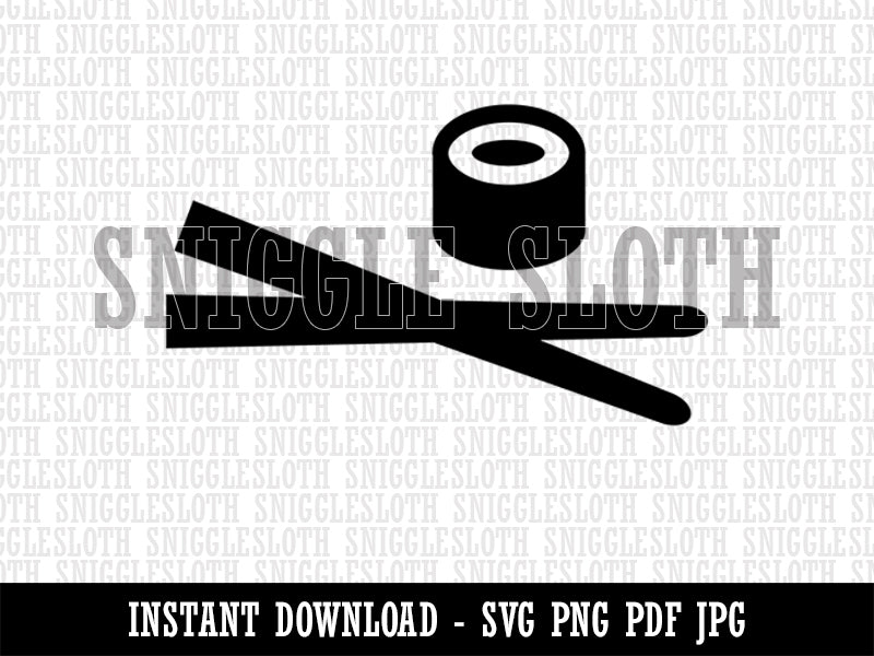 Sushi with Chopsticks Clipart Digital Download SVG PNG JPG PDF Cut Files