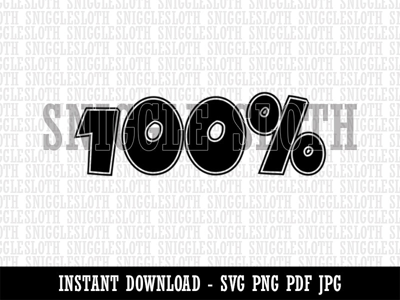 100 Percent Fun Text Clipart Digital Download SVG PNG JPG PDF Cut Files
