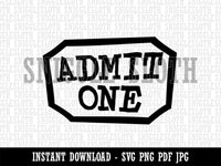 Admit One Movie Theater Ticket Clipart Digital Download SVG PNG JPG PDF Cut Files