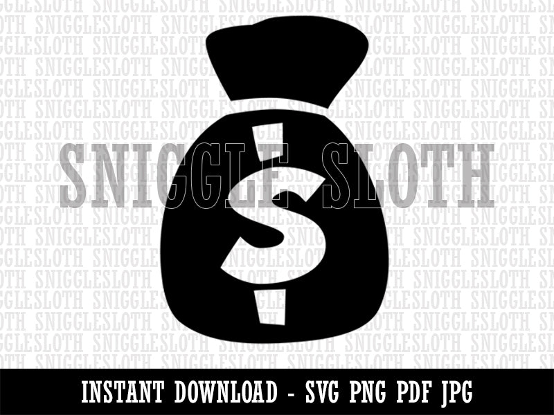 Bag of Money Clipart Digital Download SVG PNG JPG PDF Cut Files