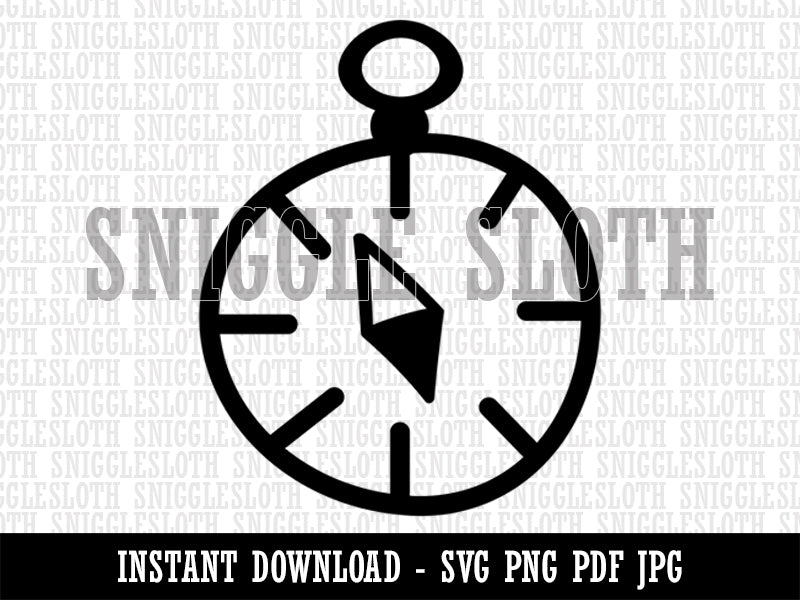 Compass Doodle Clipart Digital Download SVG PNG JPG PDF Cut Files