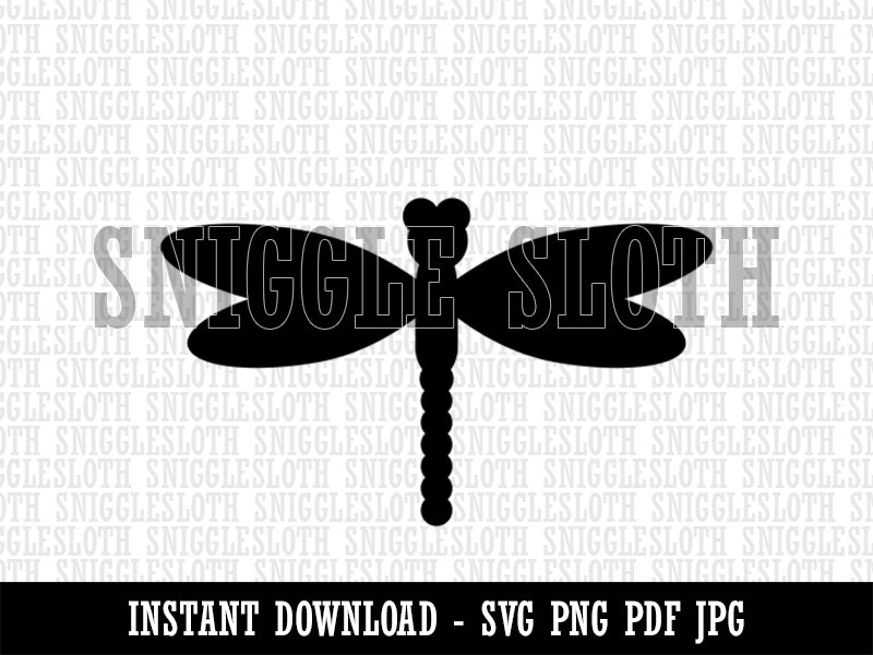 Dragonfly Solid Clipart Digital Download SVG PNG JPG PDF Cut Files