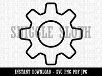 Gear Outline Clipart Digital Download SVG PNG JPG PDF Cut Files