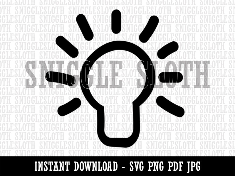 Light Bulb Idea Doodle Clipart Digital Download SVG PNG JPG PDF Cut Files