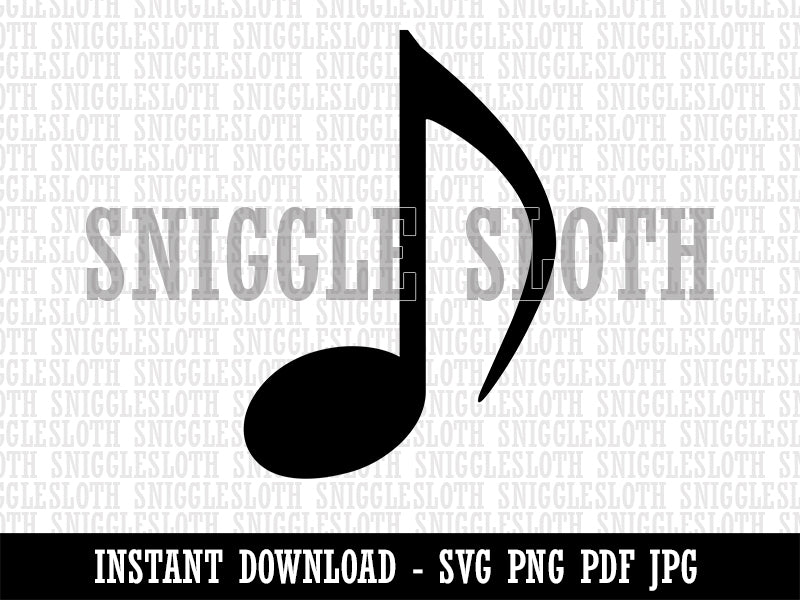 Music Eighth Note Clipart Digital Download SVG PNG JPG PDF Cut Files