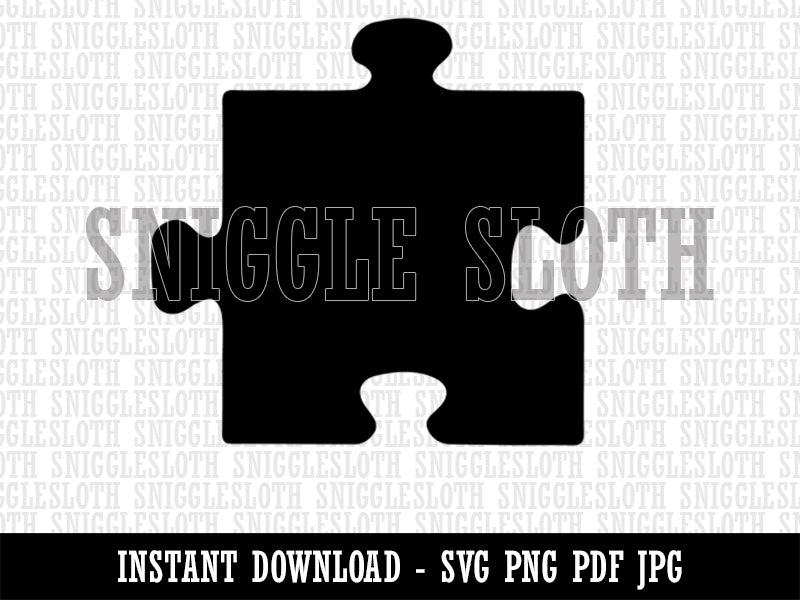 Puzzle Piece Solid Clipart Digital Download SVG PNG JPG PDF Cut Files