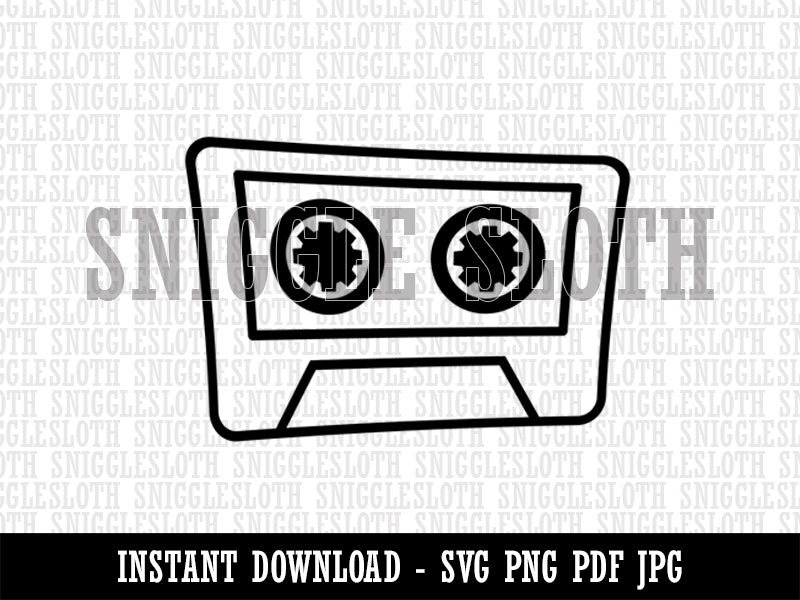 Retro Cassette Mix Tape Clipart Digital Download SVG PNG JPG PDF Cut Files