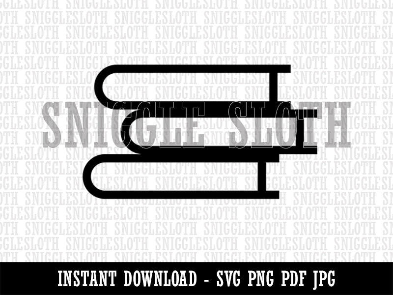 Stack of Books Reading Clipart Digital Download SVG PNG JPG PDF Cut Files