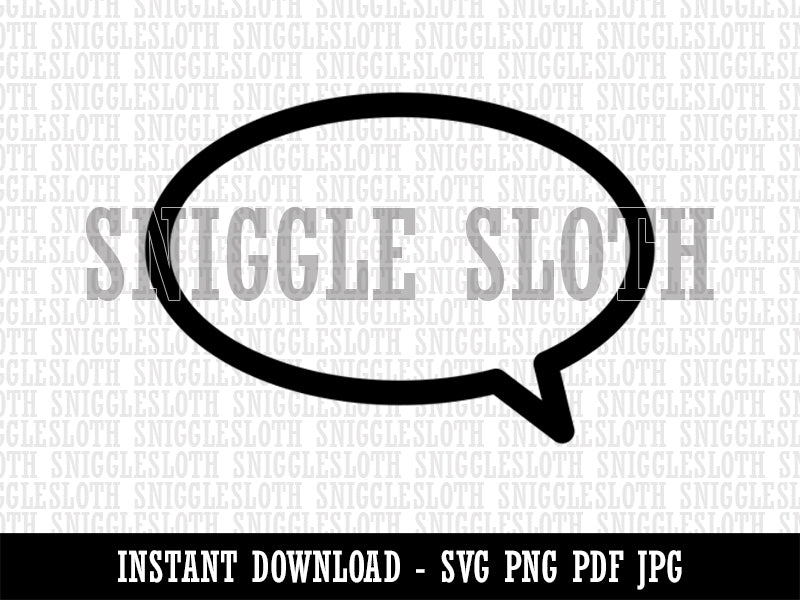 Talk Speech Bubble Outline Clipart Digital Download SVG PNG JPG PDF Cut Files