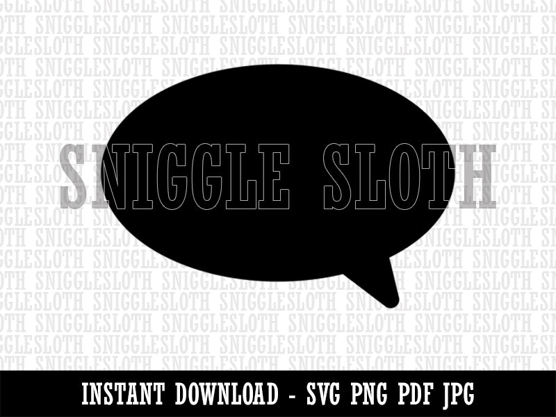 Talk Speech Bubble Solid Clipart Digital Download SVG PNG JPG PDF Cut Files