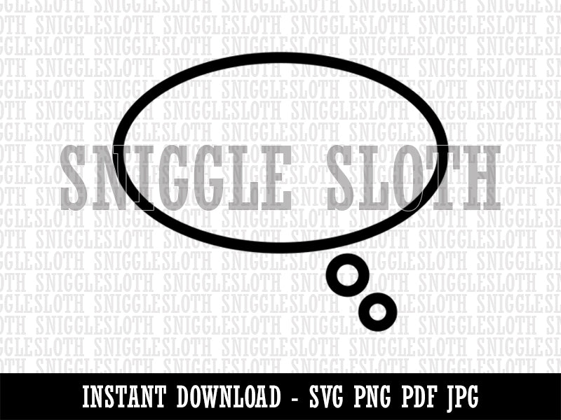 Thought Speech Bubble Outline Clipart Digital Download SVG PNG JPG PDF Cut Files