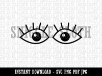 Wide Eyes with Eyelashes Clipart Digital Download SVG PNG JPG PDF Cut Files