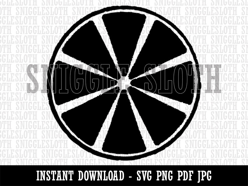 Citrus Lemon Orange Slice Sketch Clipart Digital Download SVG PNG JPG PDF Cut Files